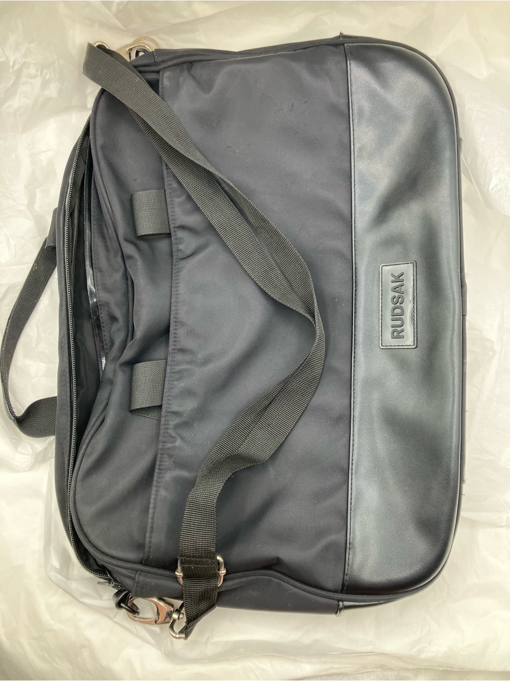 RUDSAK Black Men's Laptop Briefcase with Shoulder Strap